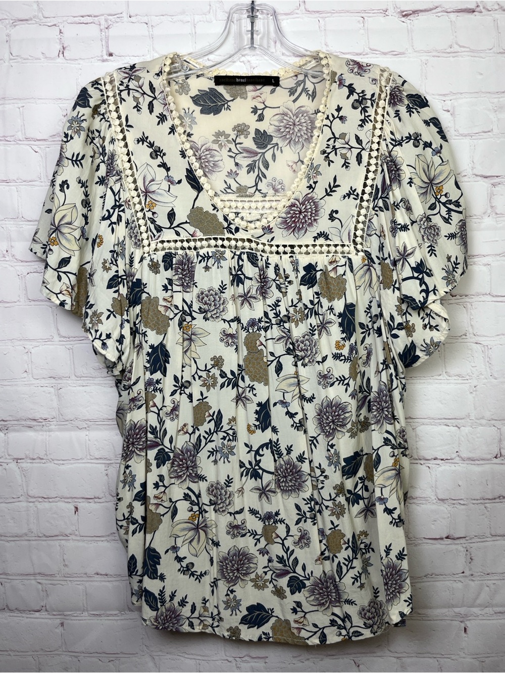 Hazel Floral Short Sleeve Peasant Top